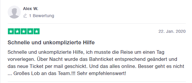 Rückmeldung über den Kauf von Tickets auf Omio