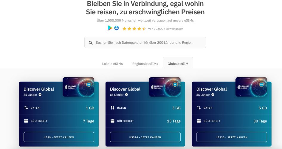 sim-Karte für reisen